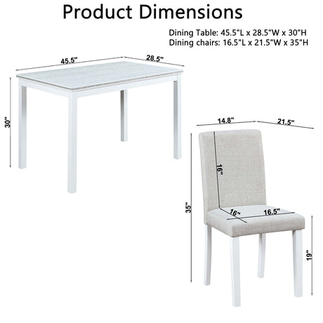 Dining Table Set With Crystal Decoration And Upholstered Chairs HouseOfZazla