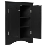 Triangle Bathroom Storage Cabinet With Adjustable Shelves, Freestanding Floor Cabinet For Home Kitchen