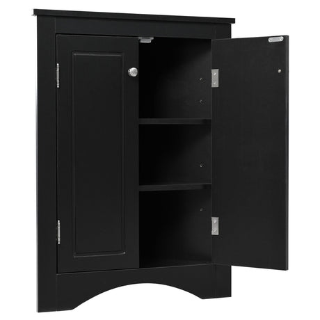 Triangle Bathroom Storage Cabinet With Adjustable Shelves, Freestanding Floor Cabinet For Home Kitchen HouseOfZazla