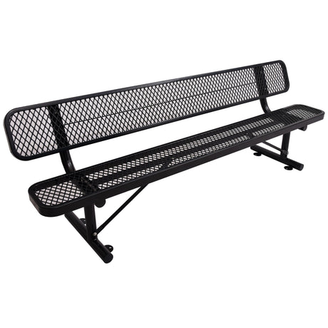 6' Outdoor Steel Bench With Backrest HouseOfZazla