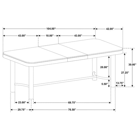 Benson - Extension Leaf Dining Table Set With Chairs HouseOfZazla