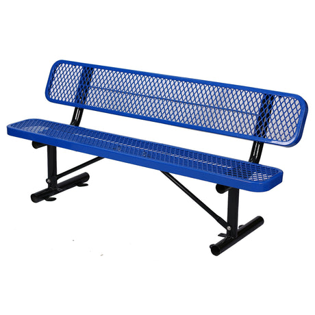 6' Outdoor Steel Bench With Backrest HouseOfZazla