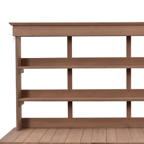 TOPMAX 66" Large Outdoor Farmhouse Wooden Potting Bench Table HouseOfZazla