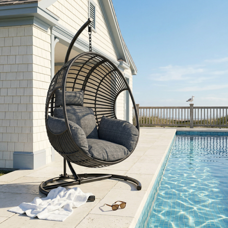 42 Extra Wide U-Base Hanging Egg Chair with Cushion HouseOfZazla