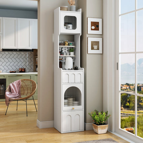 70.87" H Tall Bathroom Storage Cabinet with 1 Door and 2 Drawers HouseOfZazla