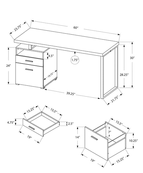 Computer Desk for Home Office with Storage Drawers HouseOfZazla