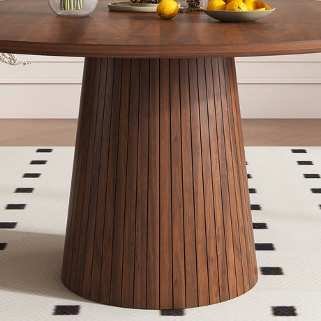 47 Inch Round MDF Dining Table for 4, Modern Farmhouse Style HouseOfZazla