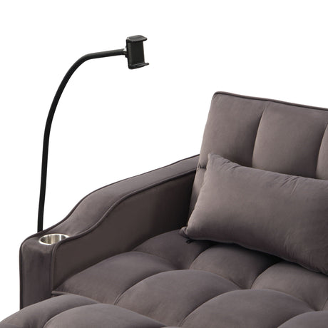 Modern Loveseat Futon Sofa With Pullout Bed, Adjustable Reclining Backrest, Toss Pillows HouseOfZazla