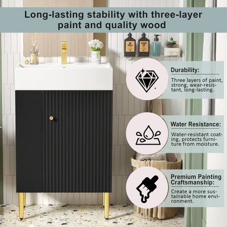 Bathroom Vanity, Combo Cabinet, Bathroom Storage Cabinet, Single Ceramic Sink HouseOfZazla