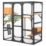 Outdoor Cat House, Diy Cat Enclosure Catio With Double Enter Doors