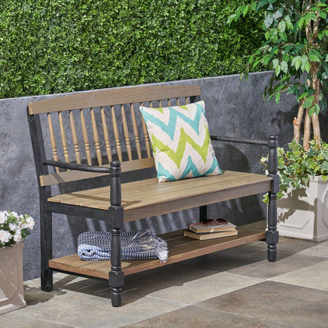 Slatted Bench With Built In Shelf HouseOfZazla