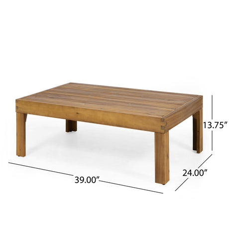 Outdoor Patio Set with Coffee Table and Loveseat - Teak Beige HouseOfZazla