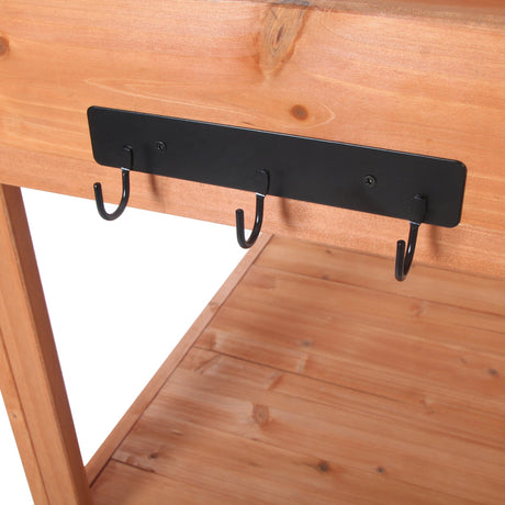 TOPMAX 65' Large Wooden Farmhouse Rustic Outdoor Potting Bench Table HouseOfZazla
