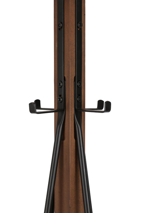 Reclaimed Wood And Metal Freestanding Coat Rack With Hooks Use In Bedroom, Living Room - Natural HouseOfZazla