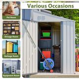 White 4' x 7' Lean-To Storage Shed