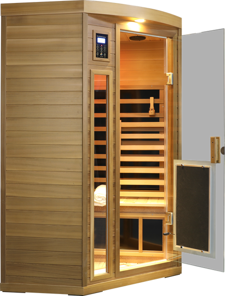 Low EMF Two person Far-infrared Red cedar Deluxe indoor pentagonal sauna room HouseOfZazla