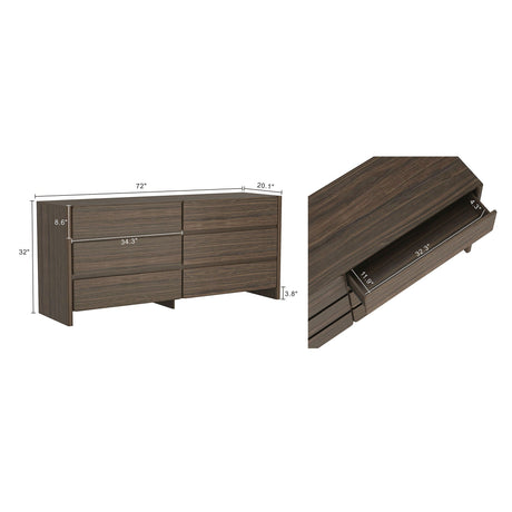 Linda - Double Wide Dresser With 6 Drawers HouseOfZazla