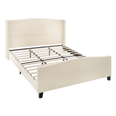 King Size Bed Frame with Upholstered Teddy Velvet Headboard HouseOfZazla