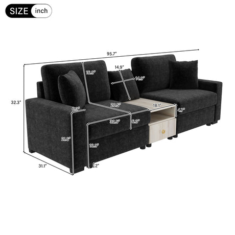 Modular Sofa Couch With Storage Armrest And Center Console HouseOfZazla