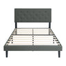 Modern Upholstered Platform Bed Frame With Button Tufted Fabric Headboard HouseOfZazla