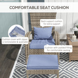 Wicker Adirondack Chair with Ottoman