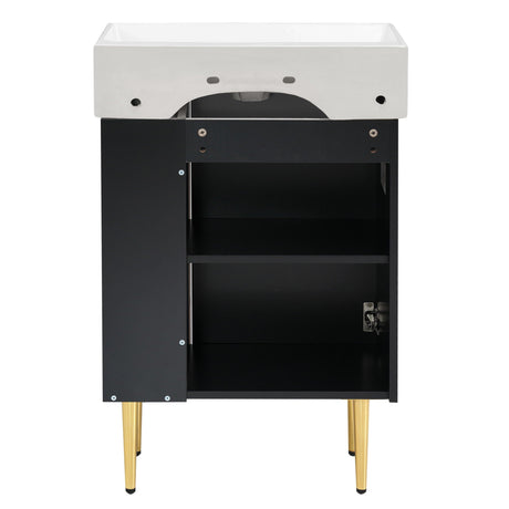 Bathroom Vanity, Combo Cabinet, Bathroom Storage Cabinet, Single Ceramic Sink HouseOfZazla