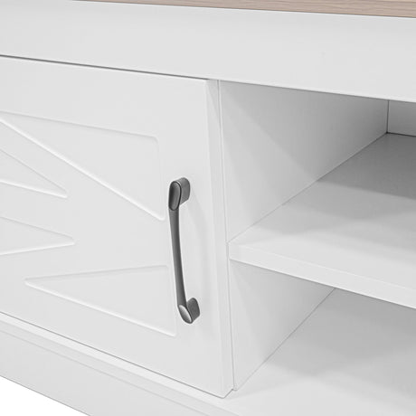 Hall Tree With Bench And Shoe Storage, 5 In 1 Entryway Organizer Cabinet With Coat Rack, 4 Shoe Cubbies & 7 Hooks - White HouseOfZazla