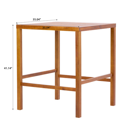 30.5 Inch Seat Height Outdoor Acacia Solid Wood Patio Furniture Set HouseOfZazla