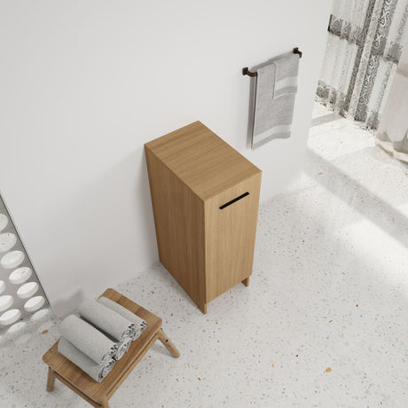 Slim Freestanding Bathroom Storage Cabinet - Light Oak HouseOfZazla