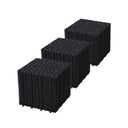 Interlocking Deck Tiles Plastic Waterproof Outdoor All Weather Anti-Slip Bathroom Shower Balcony Porch Strong Weight Capacity Upto 440 Lbs, Pebble Stone Pattern HouseOfZazla