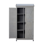 Outdoor Storage Shed With Vertical Tool Cabinet For Backyard