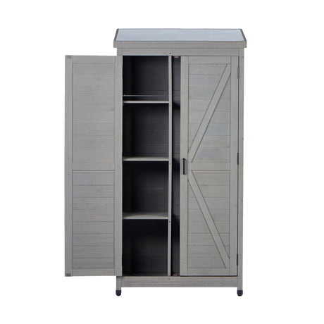 Outdoor Storage Shed With Vertical Tool Cabinet For Backyard HouseOfZazla