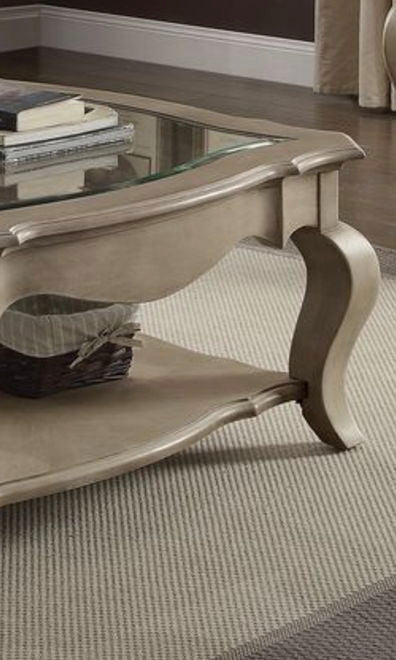Chelmsford Clear Glass Coffee Table - Taupe HouseOfZazla