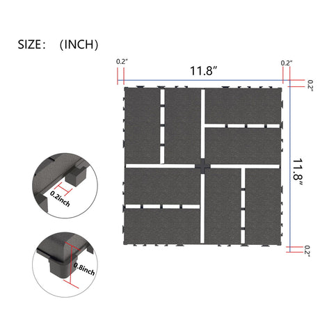 Plastic Interlocking Deck Tiles Patio Deck Tiles Waterproof Outdoor Use HouseOfZazla