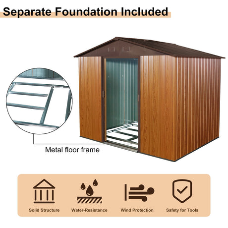 Outdoor Metal Storage Shed With Floor Base HouseOfZazla