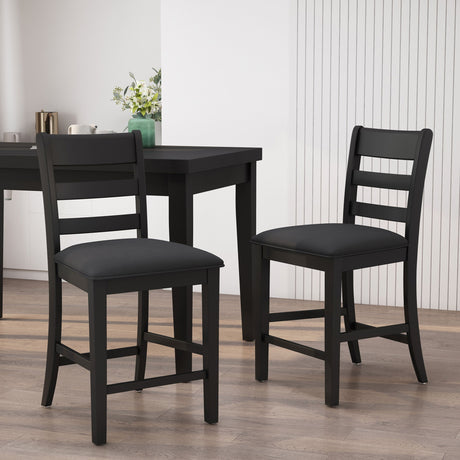 Farmhouse Upholstered Wood Counter Stools HouseOfZazla