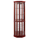 6 Shelf Lighted Corner Curio Cabinet With Adjustable Tempered Glass Shelves And Mirror Back (E26 Light Bulb Not Included) HouseOfZazla