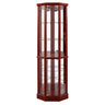 6 Shelf Lighted Corner Curio Cabinet With Adjustable Tempered Glass Shelves And Mirror Back (E26 Light Bulb Not Included) HouseOfZazla