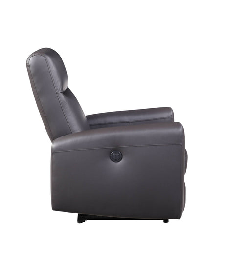 Blane Top Grain Leather Match Power Motion Recliner - Brown HouseOfZazla