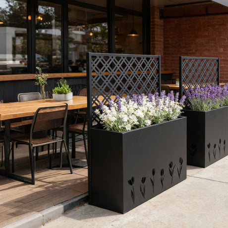 Tall Metal Planter Raised Garden Bed with Trellis HouseOfZazla