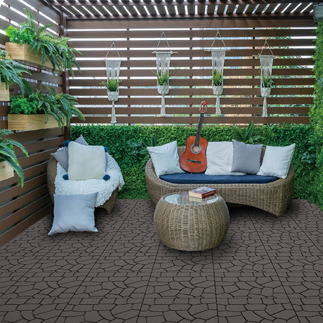 New Stone Texture Patio Deck Tiles, Diy Interlocking Floor Tiles, Easy Installation HouseOfZazla