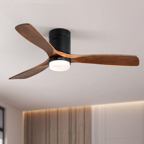 Indoor Ceiling Fan With Lights, Reversible DC Motor, Remote Control - Black HouseOfZazla