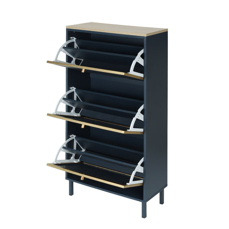 Modern Rattan 3 Door Shoe Rack Cabinet for Entryway HouseOfZazla
