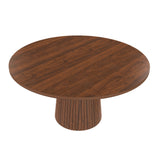 47 Inch Round MDF Dining Table for 4, Modern Farmhouse Style