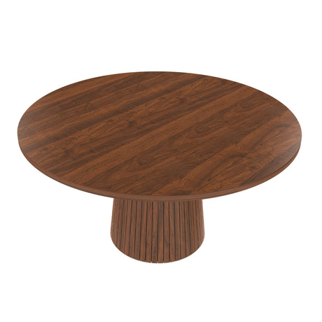 47 Inch Round MDF Dining Table for 4, Modern Farmhouse Style HouseOfZazla