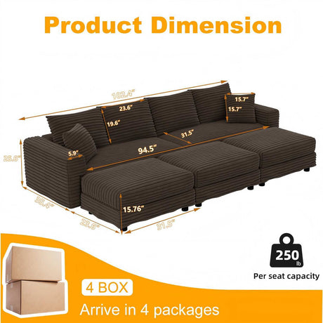 Modern Comfy Upholstered Sofa Cloud Couch & Deep Seat Couches HouseOfZazla