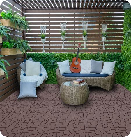 New Stone Texture 12" Patio Deck Tiles, 44pcs HouseOfZazla