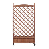 Raised Garden Bed With Trellis 2 Pack, Outdoor Planter Box & Plant Stand With Climbing Racks - Brown