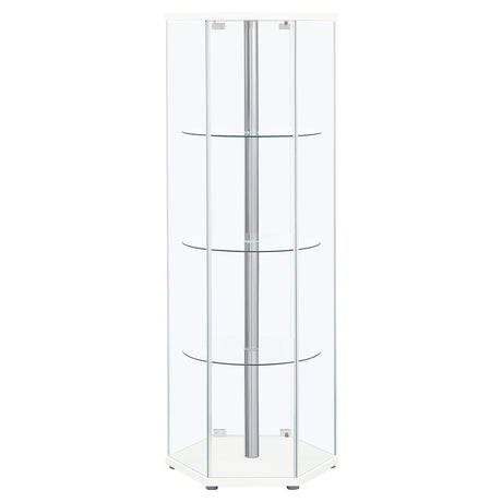 Tenley - 4 Shelf Curio Cabinet With Hexagonal Design HouseOfZazla