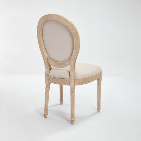 French Country Dining Chairs Set of 2 with Upholstered Round Back HouseOfZazla